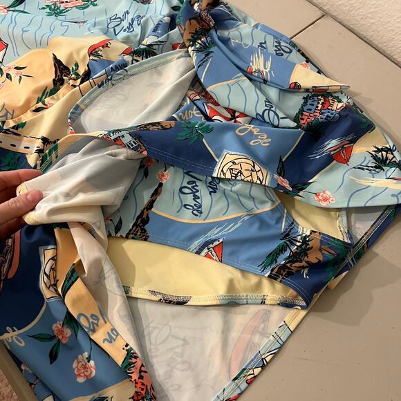 Old Navy Maternity Wrap Beach Scene One Piece Swimsuit Size 2X Plus Like New - Picture 6 of 14